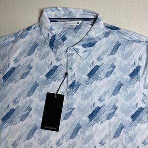 7 Diamonds Golf Polo‎ Shirt Mens XL Abstract Blue White Short Sleeve Athletic